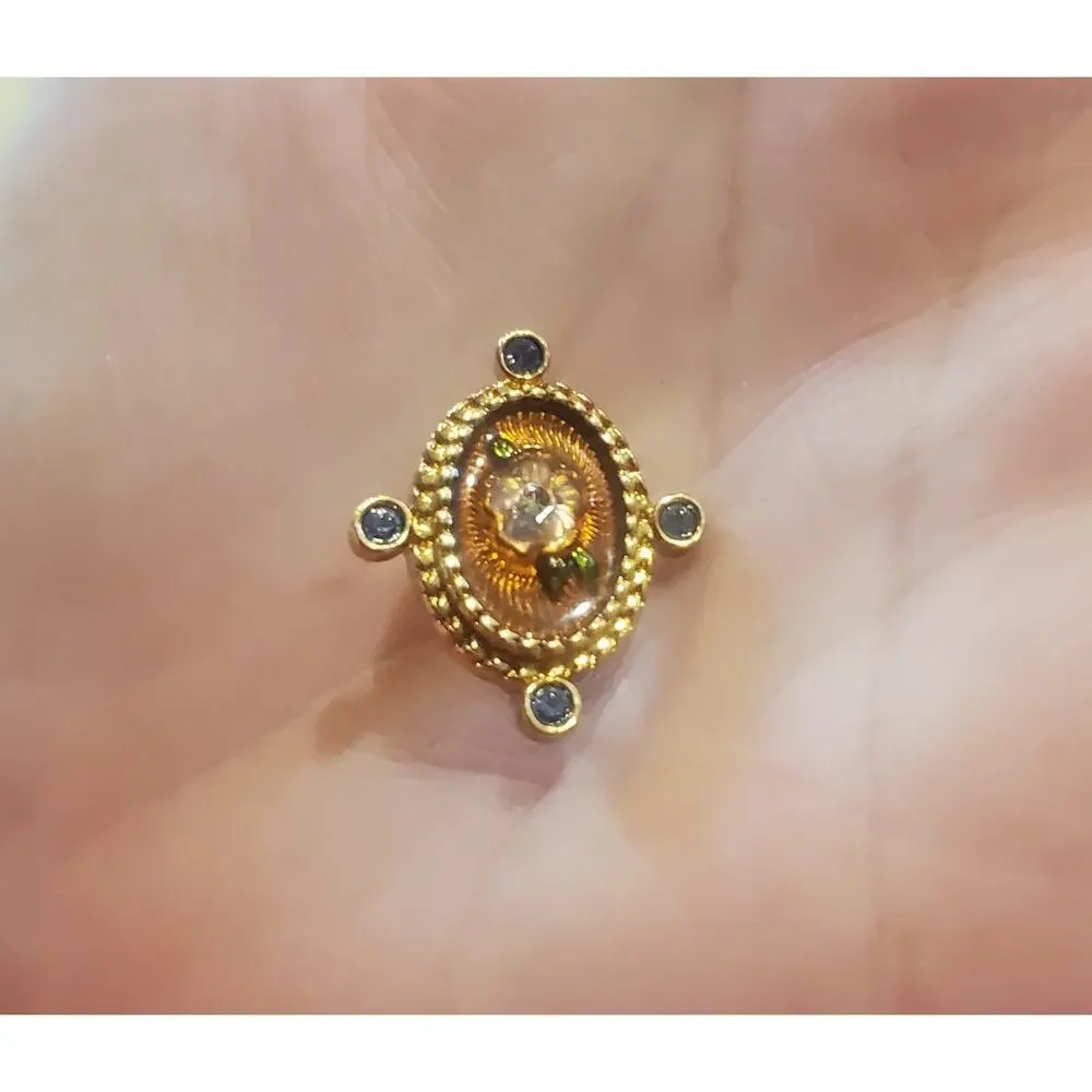 Avon Vintage Clip On Earrings Elegant Estate Gold Tone Colorful Dainty Floral 1